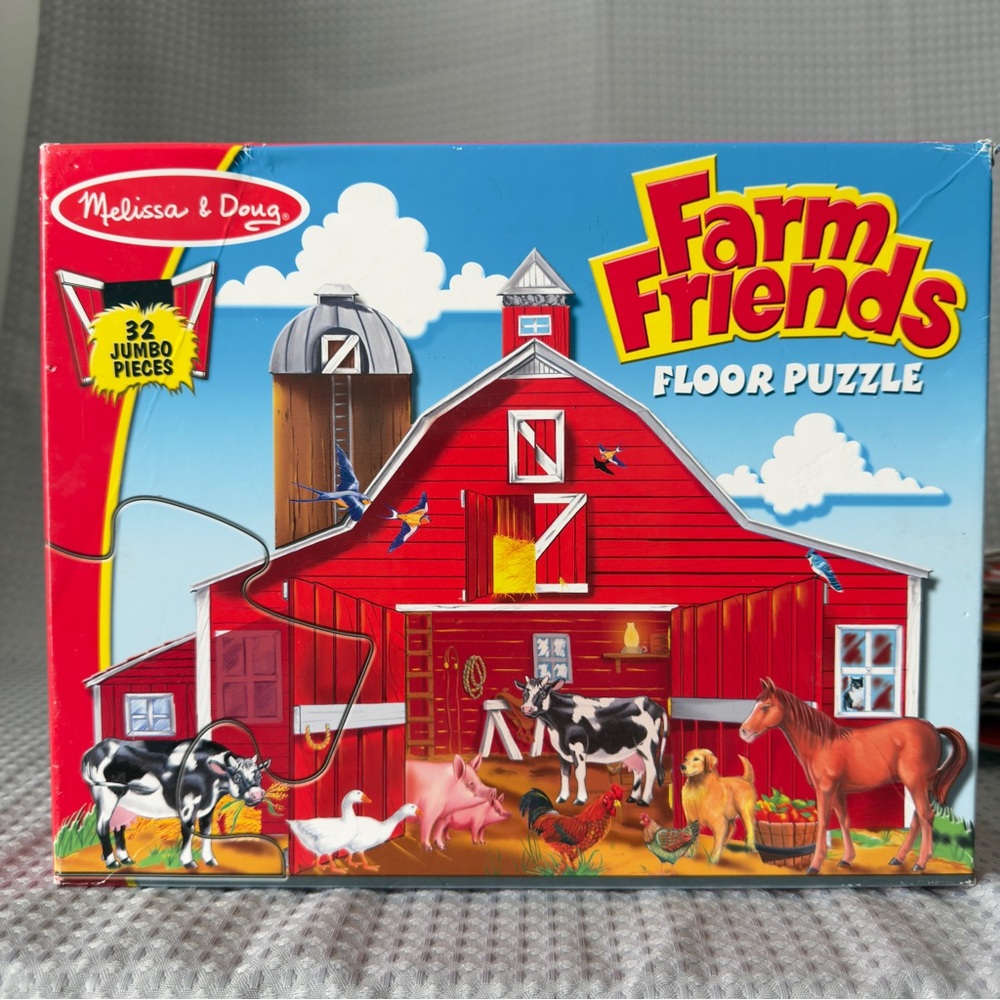 Melissa&Dough Farm and Friends Floor Puzzle 32 Jumbo Pieces Kids Educational Fun